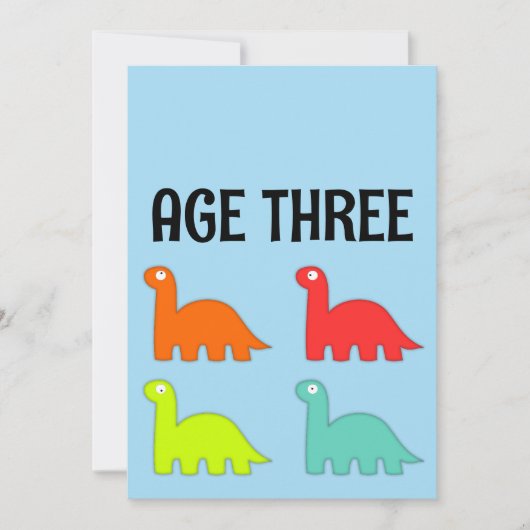 3E VERJAARDAG LEEFTIJD 3 T-REX ZACHTE AANGEPASTE U KAART (Voorkant)