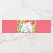 3e verjaardag leugenaar Fiesta cactus Flowers Girl Waterfles Etiket (Enkel label)