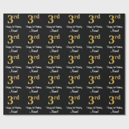 3e verjaardag: Luxurieuze Faux Gold-look # Cadeaupapier