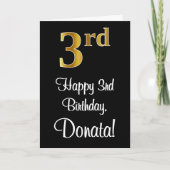 3e verjaardag ~ Luxurieuze Faux Gold-look # Kaart (Voorkant)