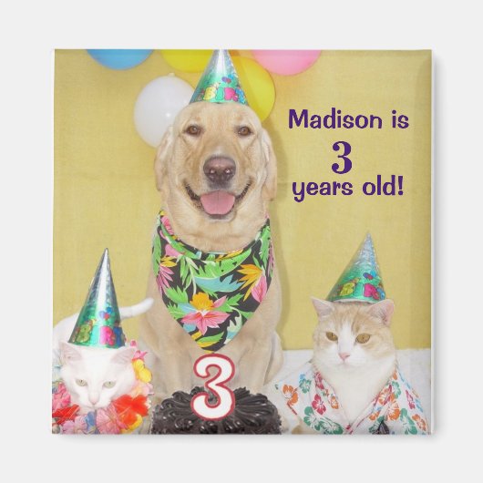 3e verjaardag magneet (Voorkant)