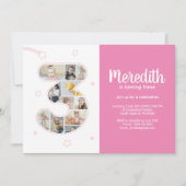 3e verjaardag meisje nummer 3 aangepaste foto coll kaart (Voorkant)