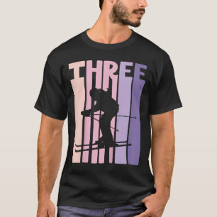 3e Verjaardag Meisje Retro Ski Lover Skier 3 Jaar  T-shirt