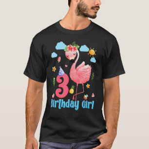 3e verjaardag meisjes Flamingo 3 jaar oud tropisch T-shirt