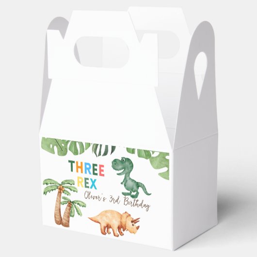 3e verjaardag met drie rex bedankdoosjes (Geopend)