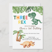 3e verjaardag met drie rex kaart (Voorkant)