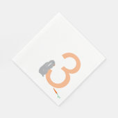 3e Verjaardag Modern Grey Bunny Party Servetten (Hoek)