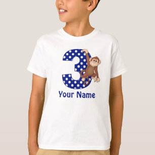 3e verjaardag Monkey Blue, speciaal Shirt
