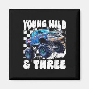 3e verjaardag Monstertruck Jong Wild En Drie 3  Magneet