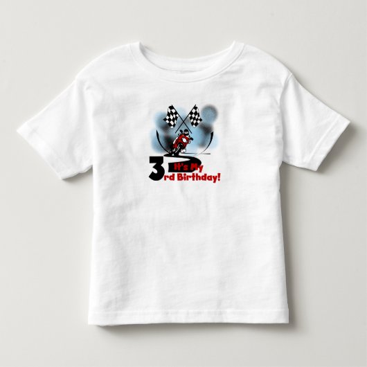 3e verjaardag motorfiets racen kinder shirts (Voorkant)