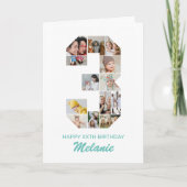 3e verjaardag nummer 3 fotocollage gepersonaliseer kaart (Voorkant)
