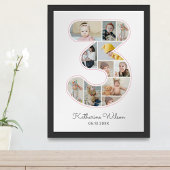 3e Verjaardag Nummer 3 Fotocollage Kinder kinderka Poster
