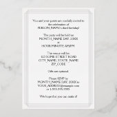 3e verjaardag Partij - Fancy Manuscript & de Naam  Folie Uitnodiging (Achterkant)