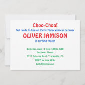 3e verjaardag Party Uitnodiging Trein Personaliser (Achterkant)