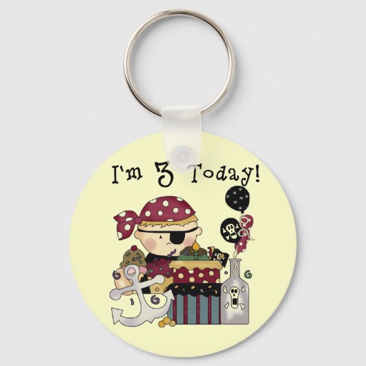 3e verjaardag Pirate Tshirts en geschenken Sleutelhanger (Voorkant)