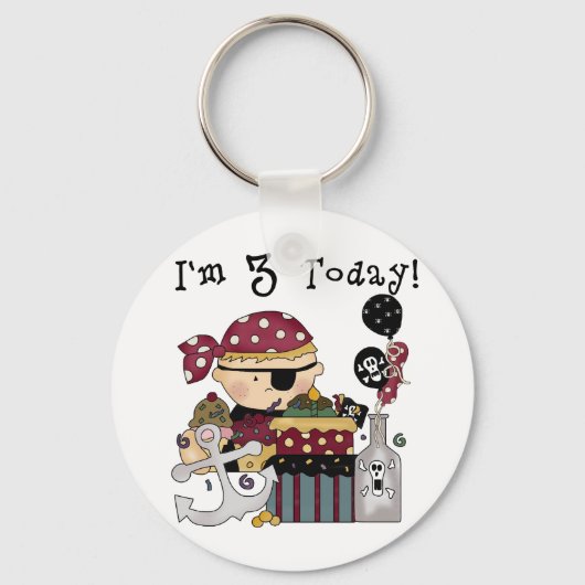 3e verjaardag Pirate Tshirts en geschenken Sleutelhanger (Voorkant)