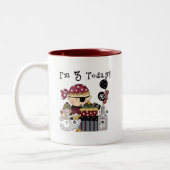 3e verjaardag Pirate Tshirts en geschenken Tweekleurige Koffiemok (Links)