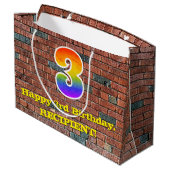 3e verjaardag: Plezier, op graffiti geïnspireerde Groot Cadeauzakje (Achterkant Gekanteld)