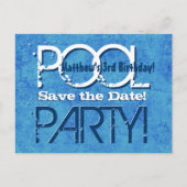 3e verjaardag Pool Party Save the Date V003 Aankondigingskaart (Voorkant)