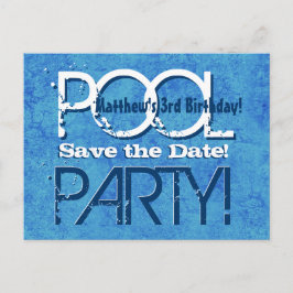 3e verjaardag Pool Party Save the Date V003 Aankondigingskaart