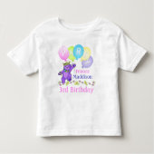 3e verjaardag prinses, aangepaste naam kinder shirts (Voorkant)