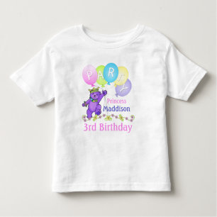 3e verjaardag prinses, aangepaste naam kinder shirts