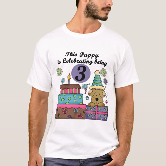 3e verjaardag Puppy T-shirts en geschenken (Voorkant)