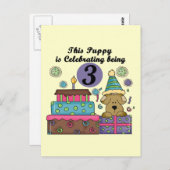 3e verjaardag Puppy T-shirts en geschenken Briefkaart (Voorkant / Achterkant)