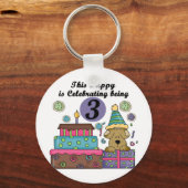 3e verjaardag Puppy T-shirts en geschenken Sleutelhanger (Voorkant)