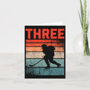 3e Verjaardag Retro IJshockey 3 jaar oude jongen m Kaart