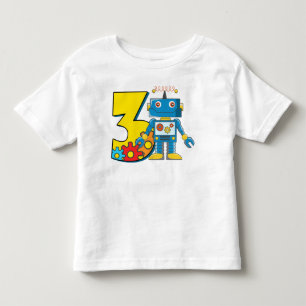 3e verjaardag Robot Kinder Shirts