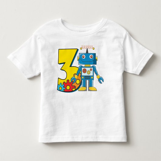 3e verjaardag Robot Kinder Shirts (Voorkant)