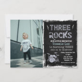 3e verjaardag rockster foto uitnodiging (Voorkant)