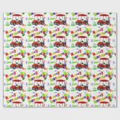 3e Verjaardag Rode Golfkar Jongenspatroon Cadeaupapier (Vlak)