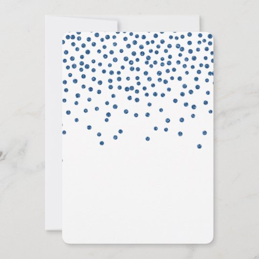 3e verjaardag Royal Blue Confetti en Gold Balloon Kaart (Achterkant)