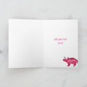3e verjaardag Roze dinosaurus voor kleindochter Kaart (Binnen)
