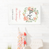 3e verjaardag - Roze Floral met drie banners (Insitu)