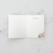 3e verjaardag roze gouden bloemenkrans bedankkaart (Binnen)