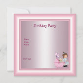 3e verjaardag  roze meisje kaart (Achterkant)