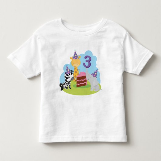 3e verjaardag Safari Kinder Shirts (Voorkant)