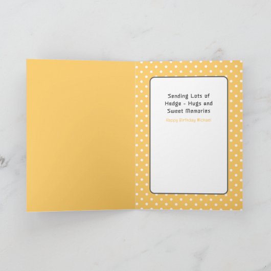 3e Verjaardag Schattige Cartoon Funny Grey Hedgeho Kaart (Binnen)