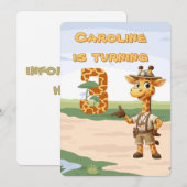 3e verjaardag Schattigee Explorer Giraffe op safar Kaart (Voorkant / Achterkant)