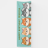 3e verjaardag Shiba Inu Puppies  Spandoek (Verticaal)