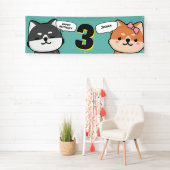 3e verjaardag  Shiba Inu Puppies Spandoek (Insitu)