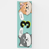 3e verjaardag  Shiba Inu Puppies Spandoek (Verticaal)