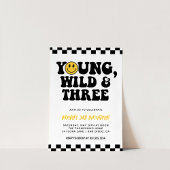 3e verjaardag Smiley Gezicht Bolt, Jong, Wild & Dr Kaart