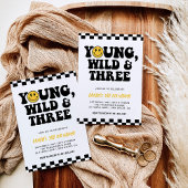 3e verjaardag Smiley Gezicht Bolt, Jong, Wild & Dr Kaart