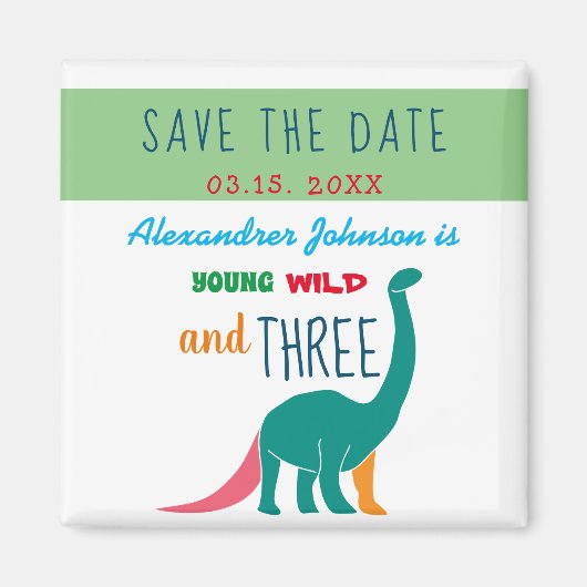 3e verjaardag sparen de datum magneet (Voorkant)