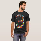 3e verjaardag sport groot nummer drie 3-jarige jon t-shirt (Voorkant volledig)