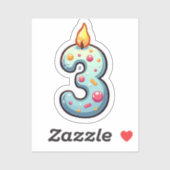 3e verjaardag Sticker (Vel)